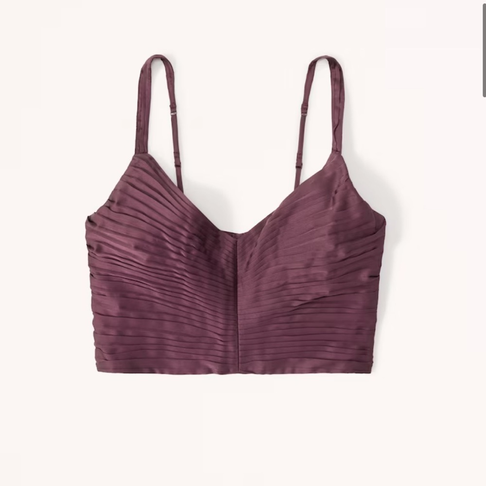 Abercrombie purple satin crop top NWT size M